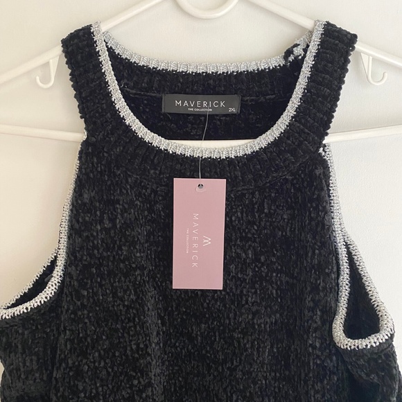 NWT Maverick The Collection Women's Open Shoulder Teddy Plush Sweater [US 1X] - Picture 6 of 14